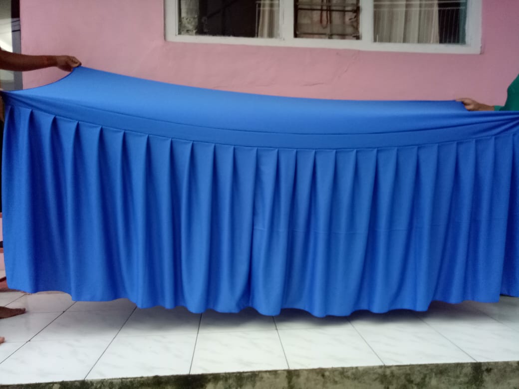 Taplak Meja Kotak Biru Polos